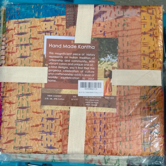 Other - NIB Handmade Kantha Quilt with Vibrant Colors